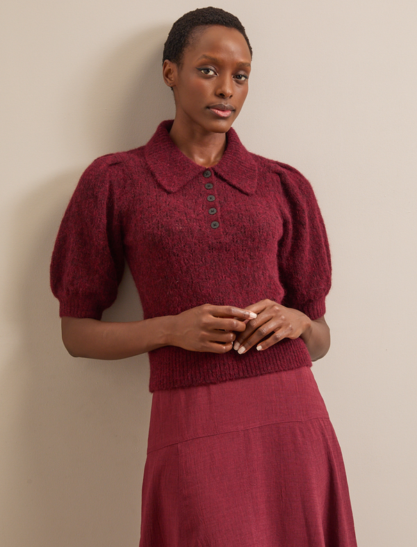 Jolie Alpaca Blend Jumper - Burgundy