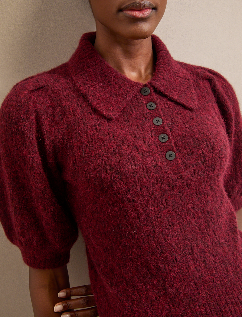 Jolie Alpaca Blend Jumper - Burgundy