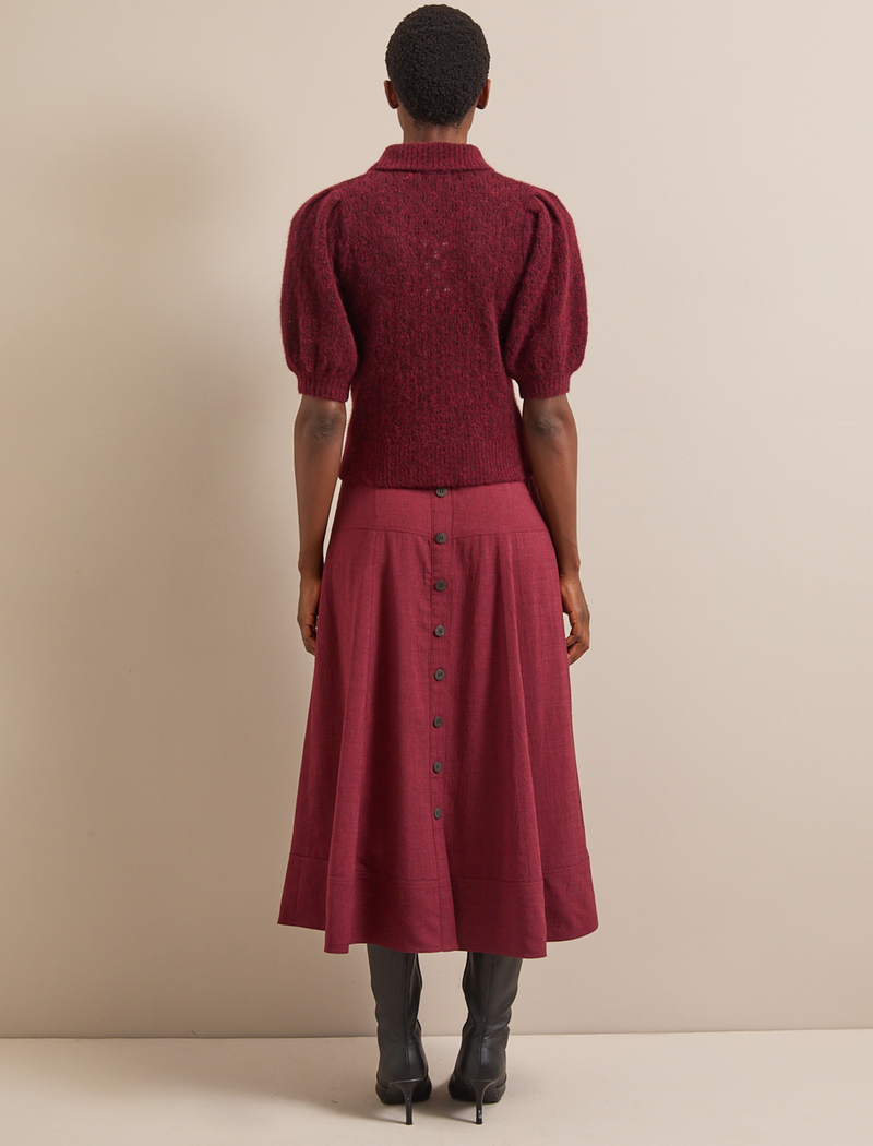 Jolie Alpaca Blend Jumper - Burgundy