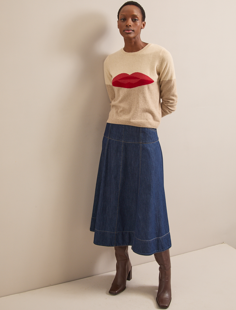 Love Lips Cashmere Jumper - Cream