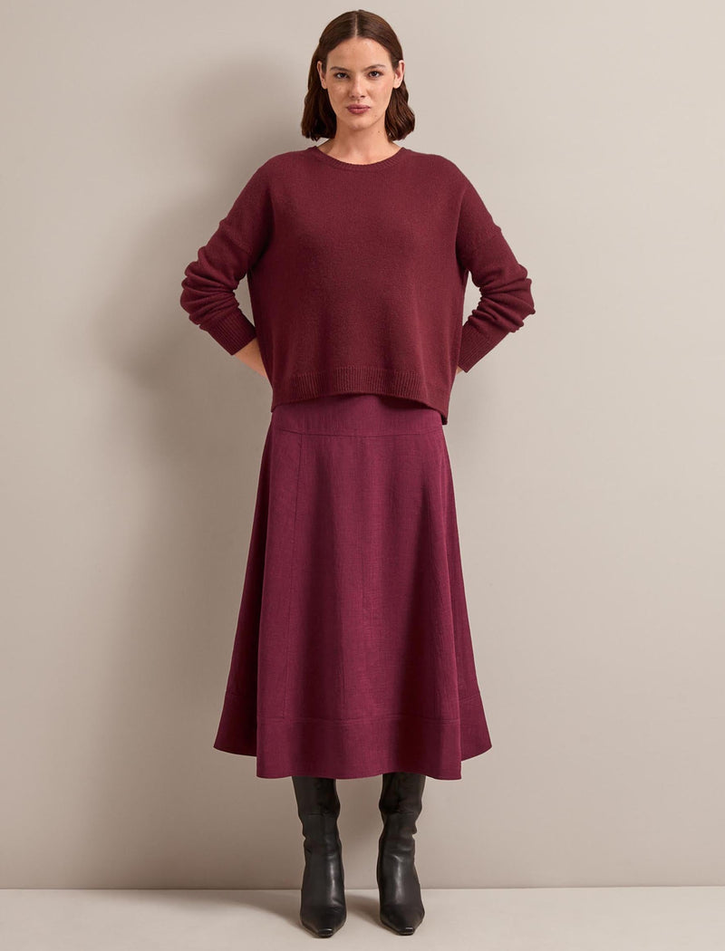 Selma Techni Voile Maxi Skirt - Burgundy