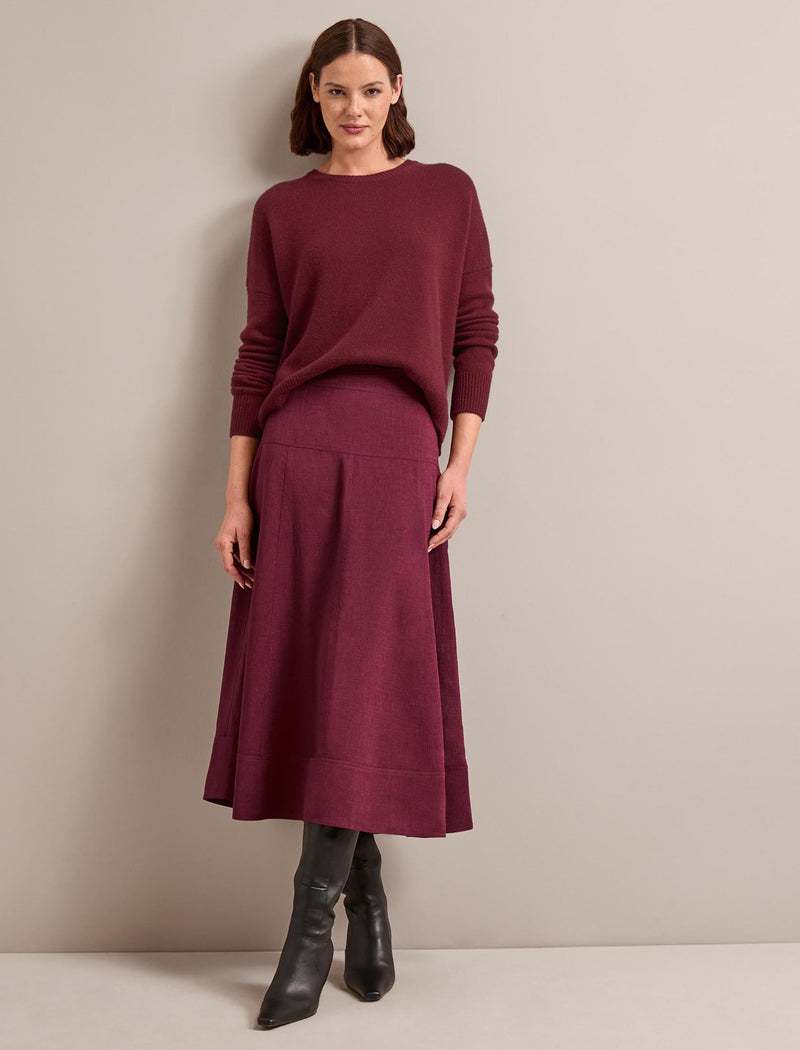 Selma Techni Voile Maxi Skirt - Burgundy