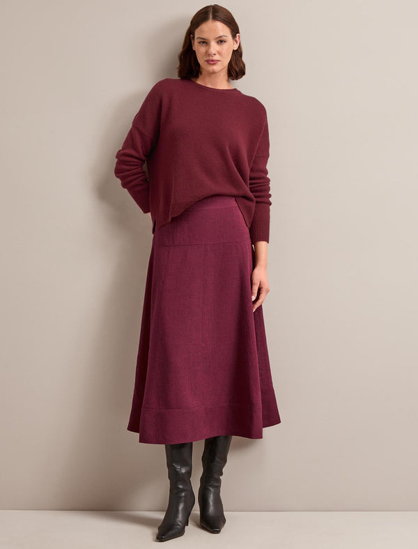 Selma Techni Voile Maxi Skirt - Burgundy