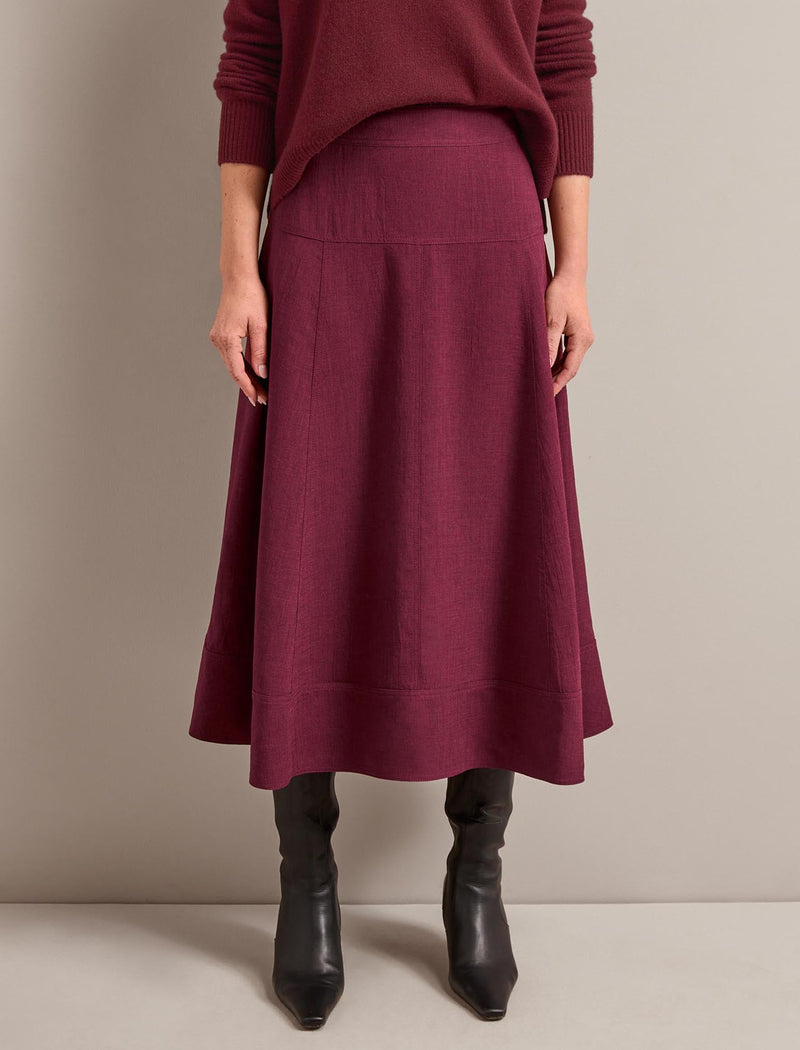 Selma Techni Voile Maxi Skirt - Burgundy