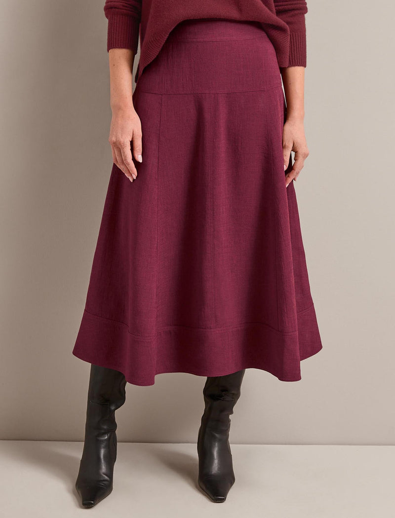 Selma Techni Voile Maxi Skirt - Burgundy