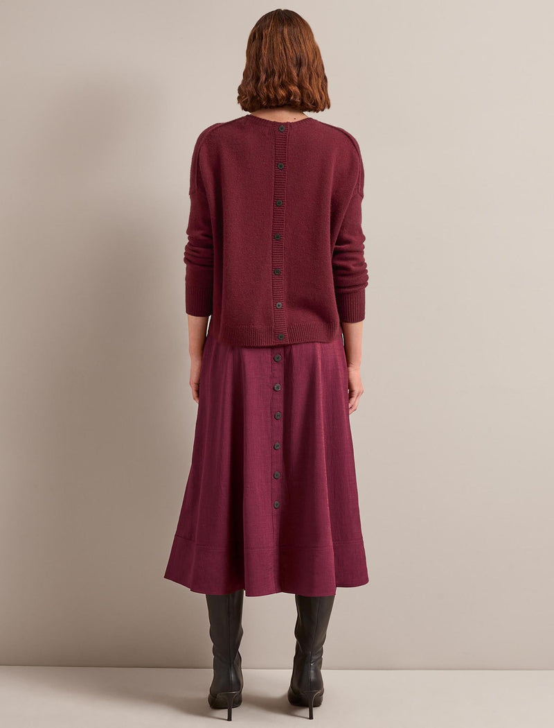 Selma Techni Voile Maxi Skirt - Burgundy