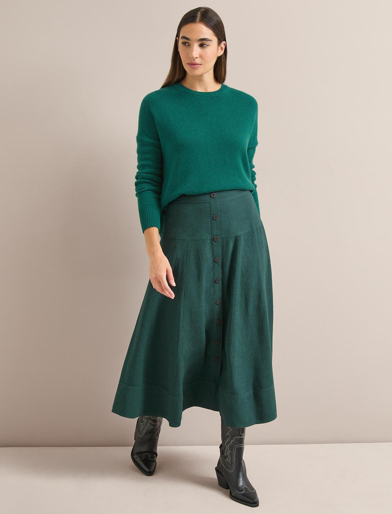 Selma Techni Voile Maxi Skirt - Dark Green