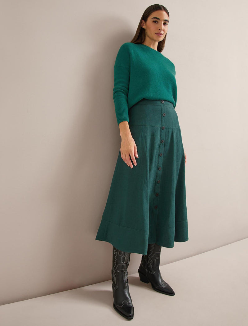 Selma Techni Voile Maxi Skirt - Dark Green