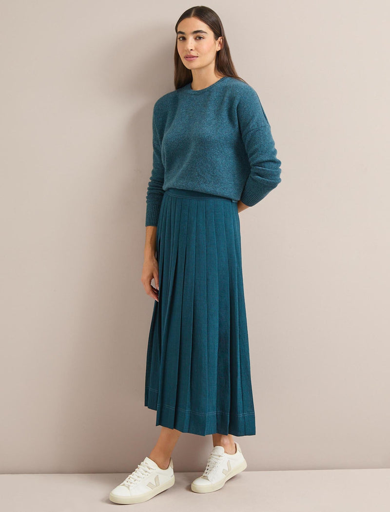 Georgie Techni Voile Maxi Skirt - Petrol Blue