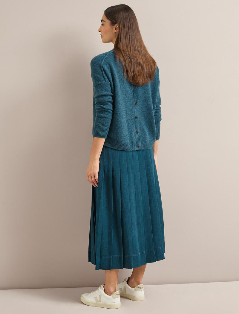 Georgie Techni Voile Maxi Skirt - Petrol Blue