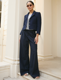 Margot New Wool Wide Leg Trouser - Navy