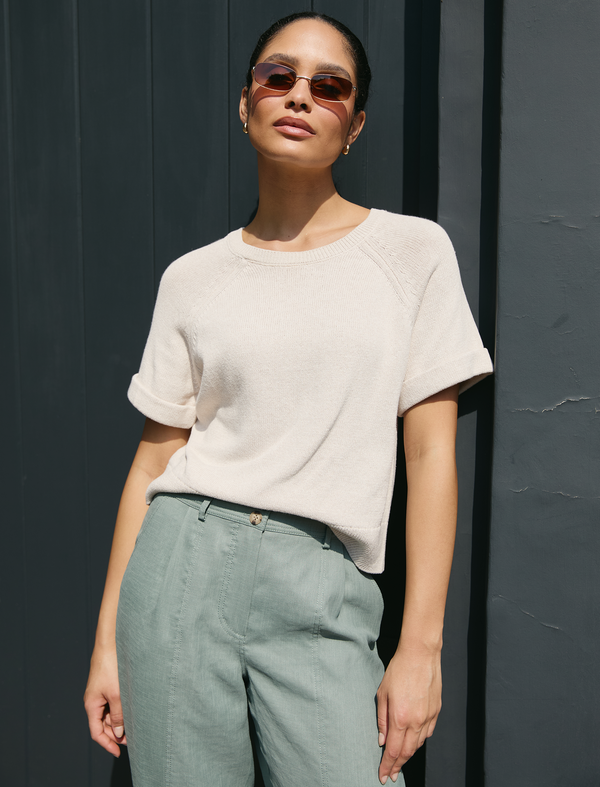 Jerry Linen Blend Jumper - Oatmeal