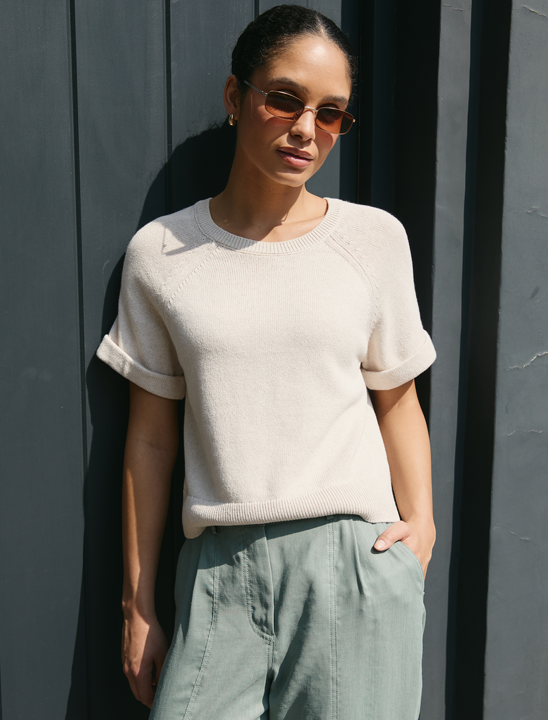 Jerry Linen Blend Jumper - Oatmeal