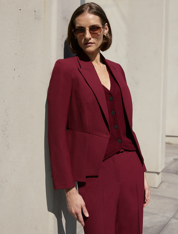 Audrey Wool Jacket - Burgundy
