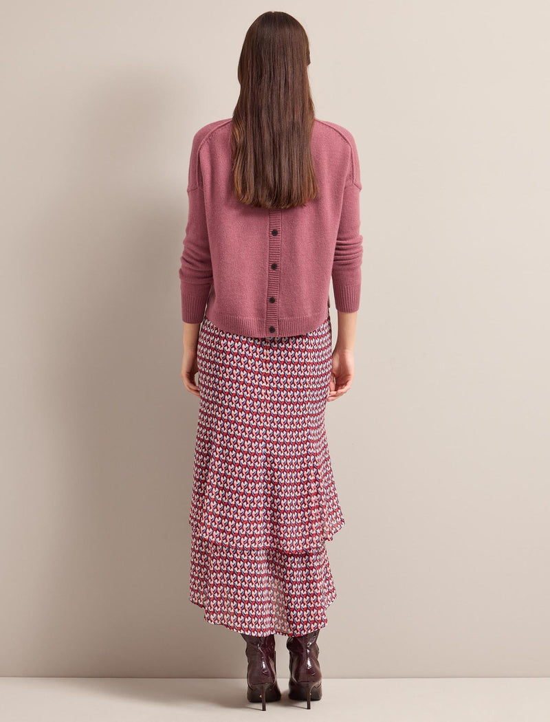Lotta Maxi Skirt - Burgundy Heart Geo Print