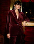 Jamie Velvet Blazer - Burgundy