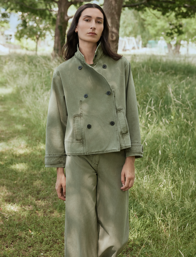 Rory Cotton Twill Jacket - Khaki