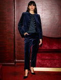 Tatum Velvet Tapered Trouser - Navy