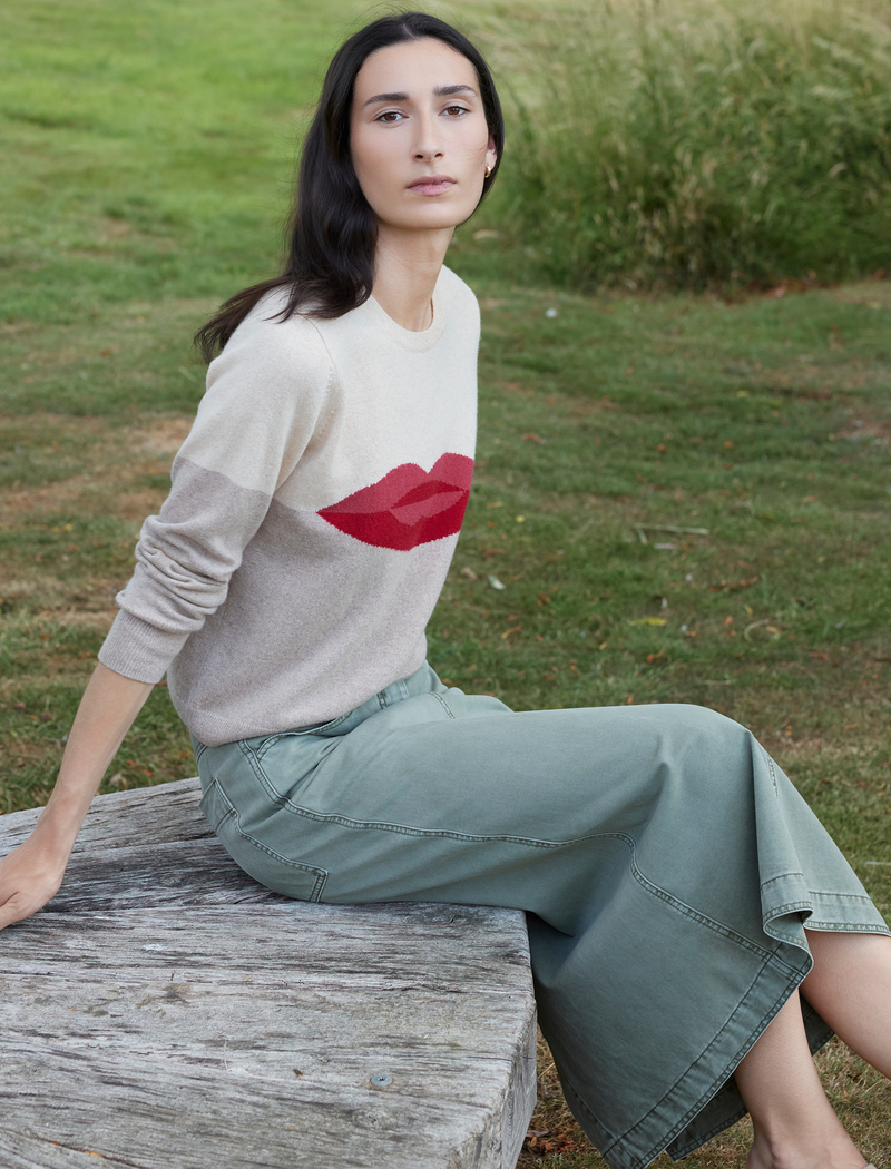 Shona Cotton Twill Midi Skirt - Khaki