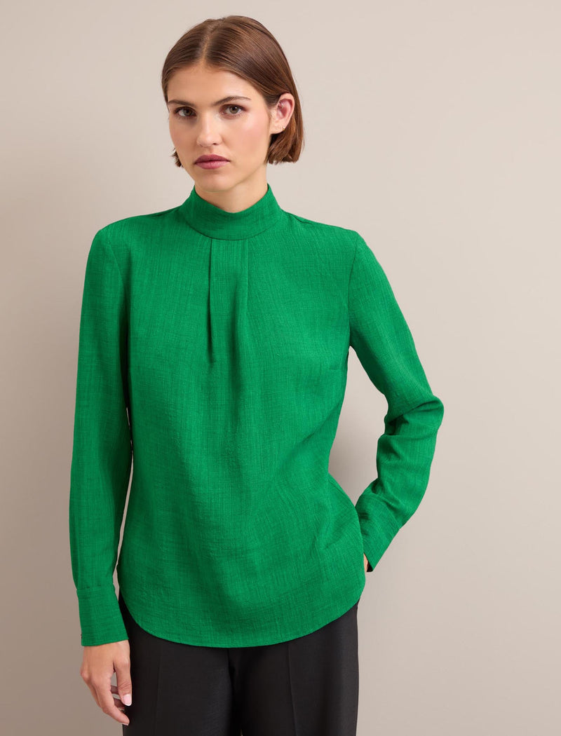 Riley Techni Voile Blouse - Emerald Green