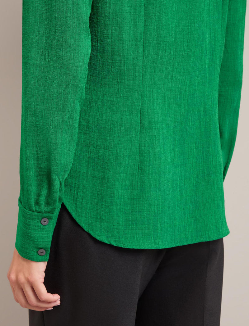 Riley Techni Voile Blouse - Emerald Green