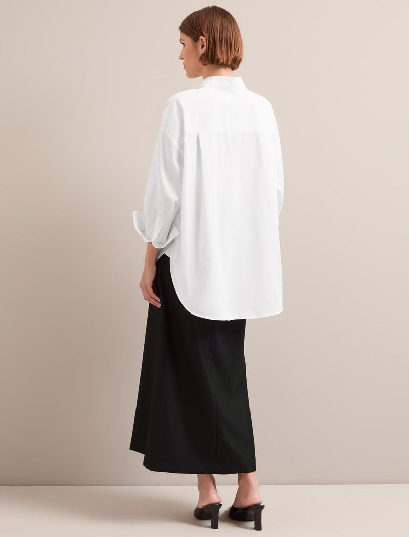 Sammy Organic Cotton Oversized Shirt - White