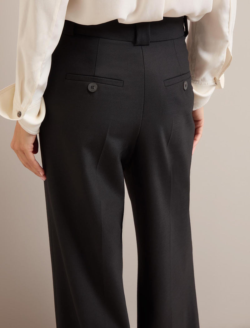 Margot New Wool Wide Leg Trouser - Black