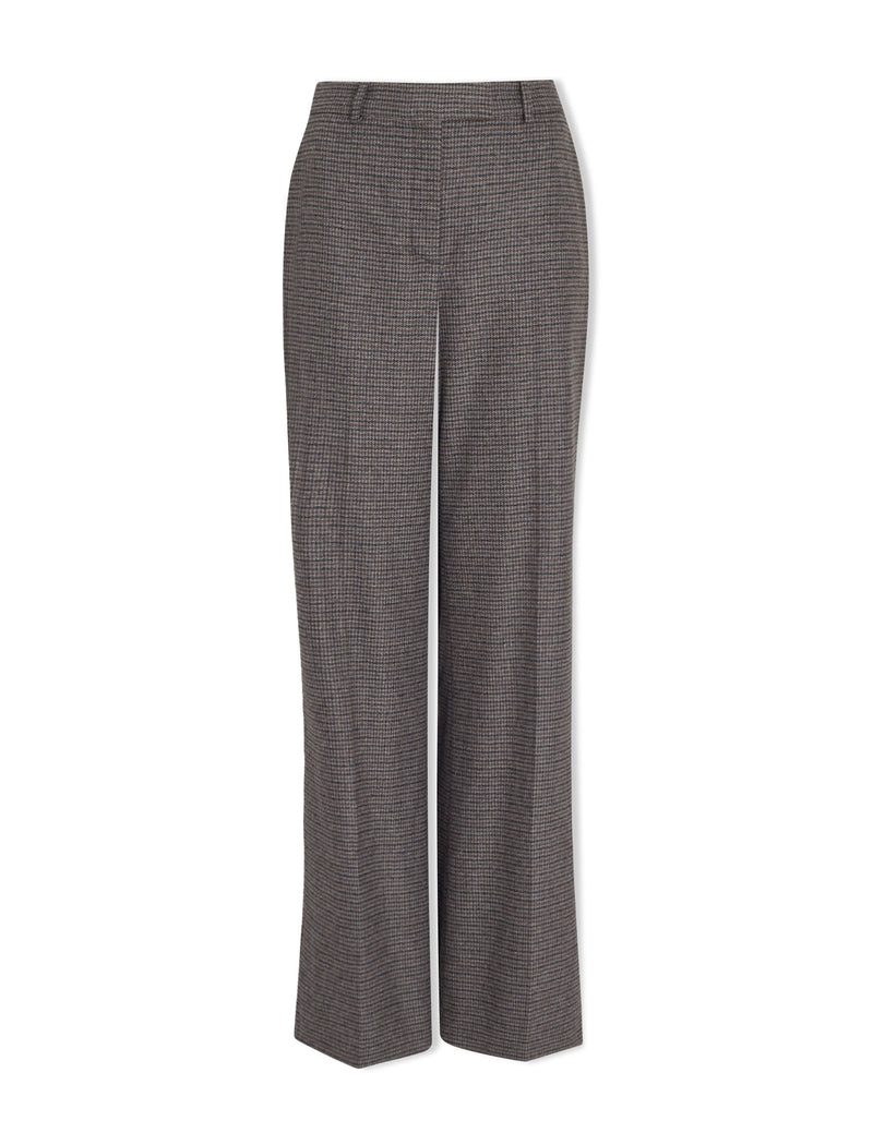 Terence Wool Wide Leg Trouser - Charcoal Navy Black Check