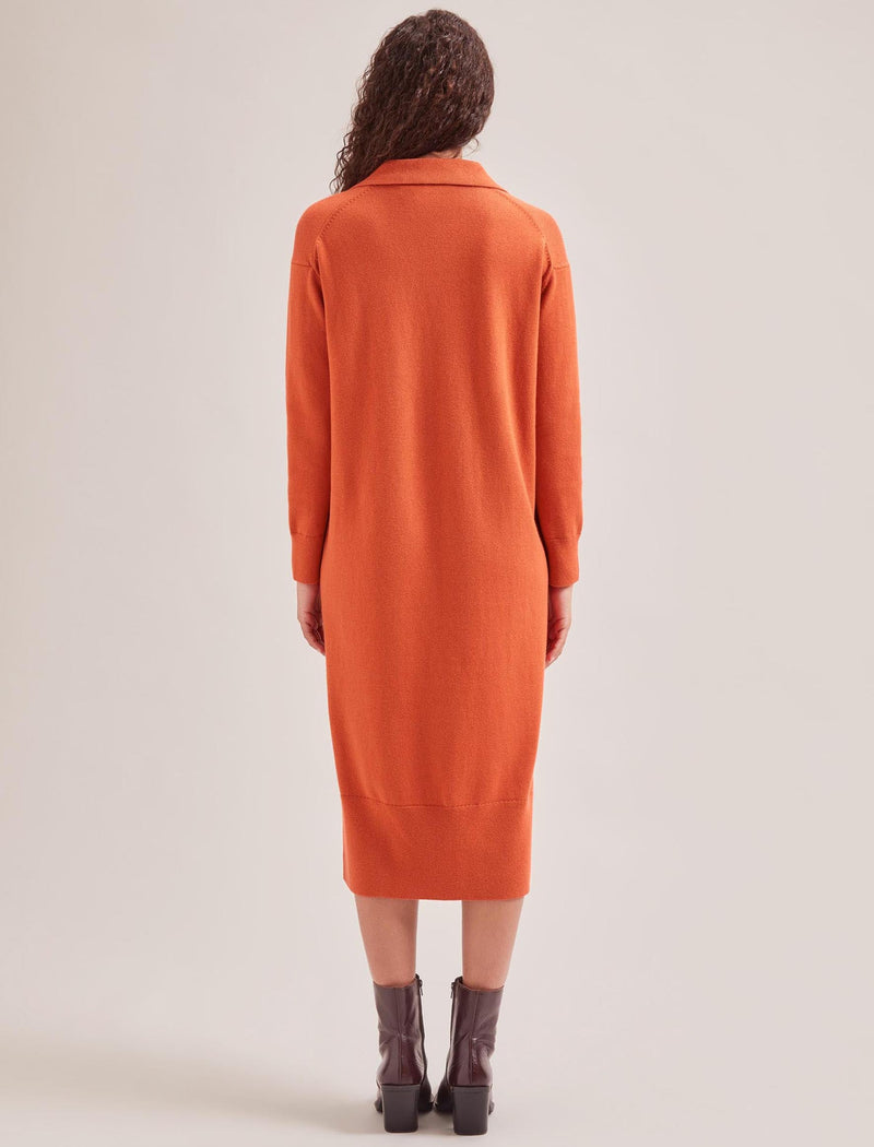 Eleanor Wool Knit Dress - Orange