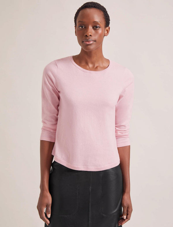 Maia Cotton Silk Blend T-Shirt - Pale Pink