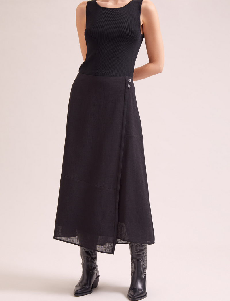 Sonia Techni Voile Maxi Skirt - Black