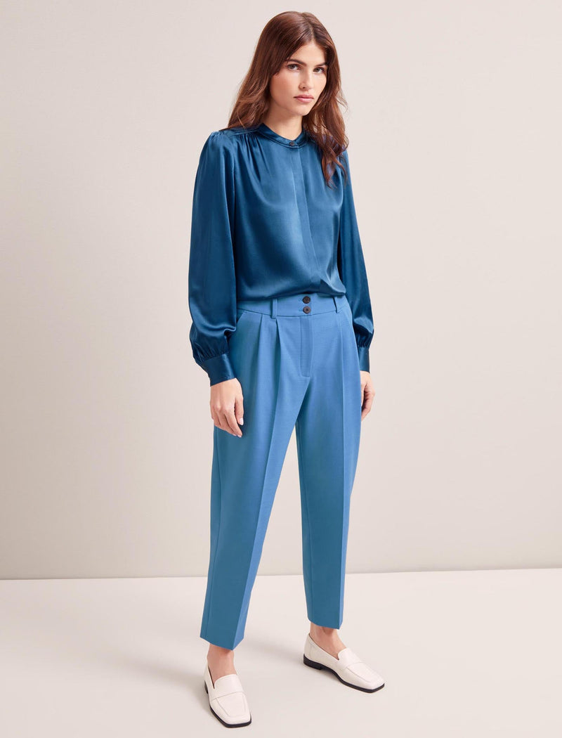 Tristan New Wool Tapered Trouser - Blue