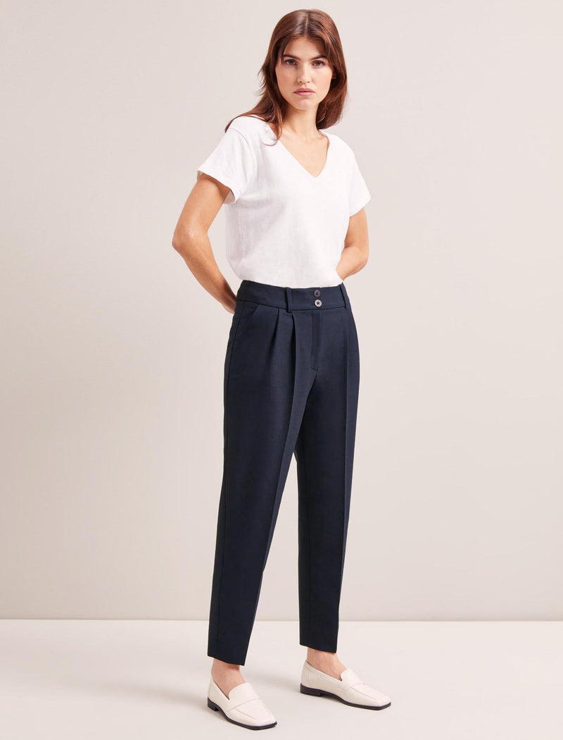 Tristan New Wool Tapered Trouser - Navy