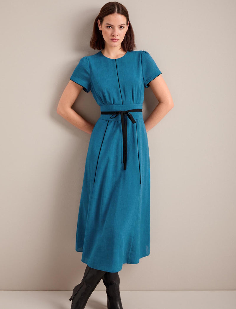 Rosie Techni Voile Maxi Dress - Azure Blue