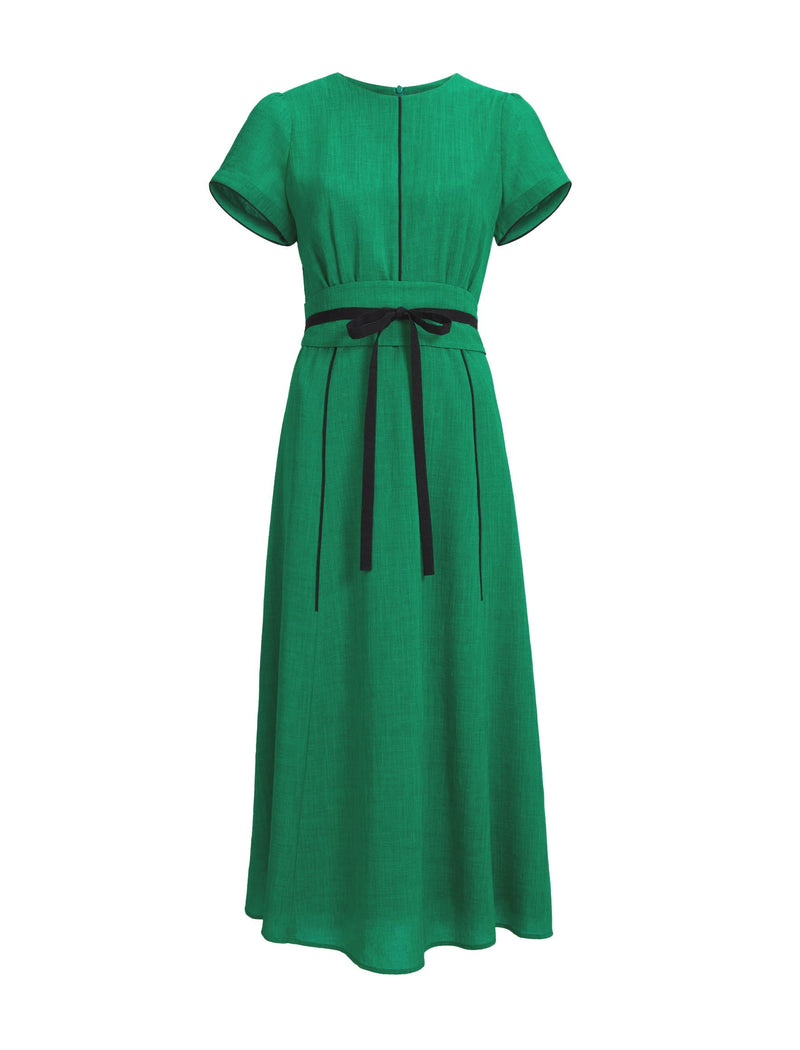 Rosie Techni Voile Maxi Dress - Emerald Green Black