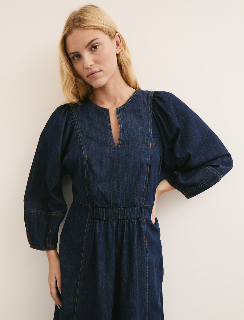 Jude Denim Maxi Dress - Dark Blue