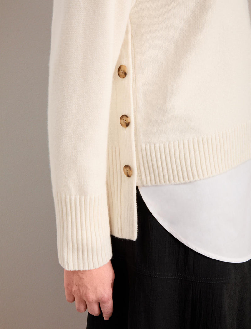 Ezra Cashmere Blend Jumper - Cream