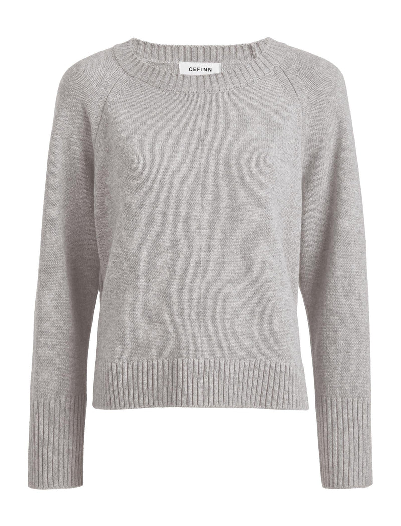 Ezra Cashmere Blend Jumper - Mid Grey