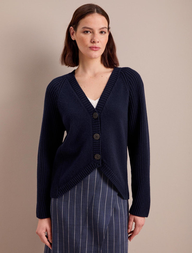 Camila Cashmere Blend Cardigan - Navy