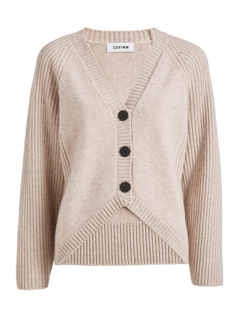 Camila Cashmere Blend Cardigan - Oatmeal