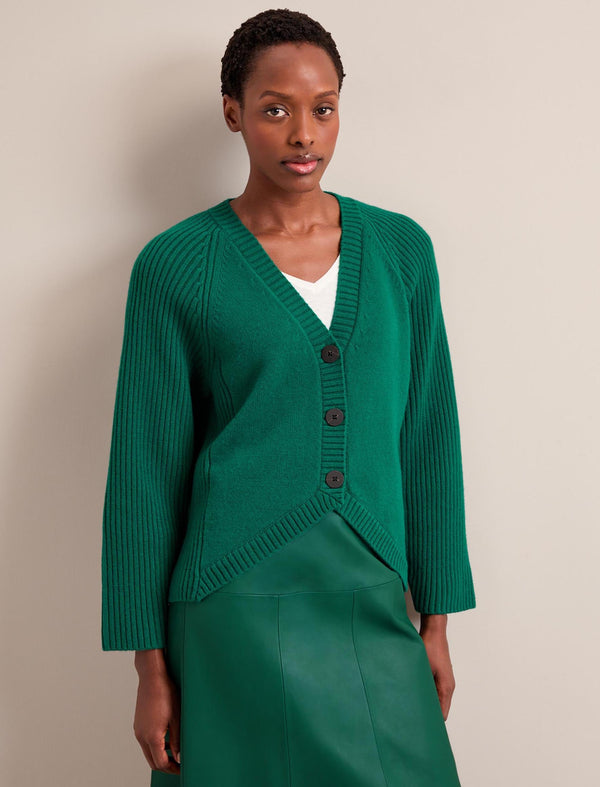 Camila Cashmere Blend Cardigan - Racing Green