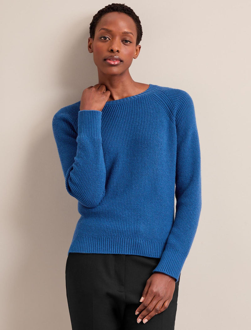 Laurie Cotton Blend Jumper - Bright Blue