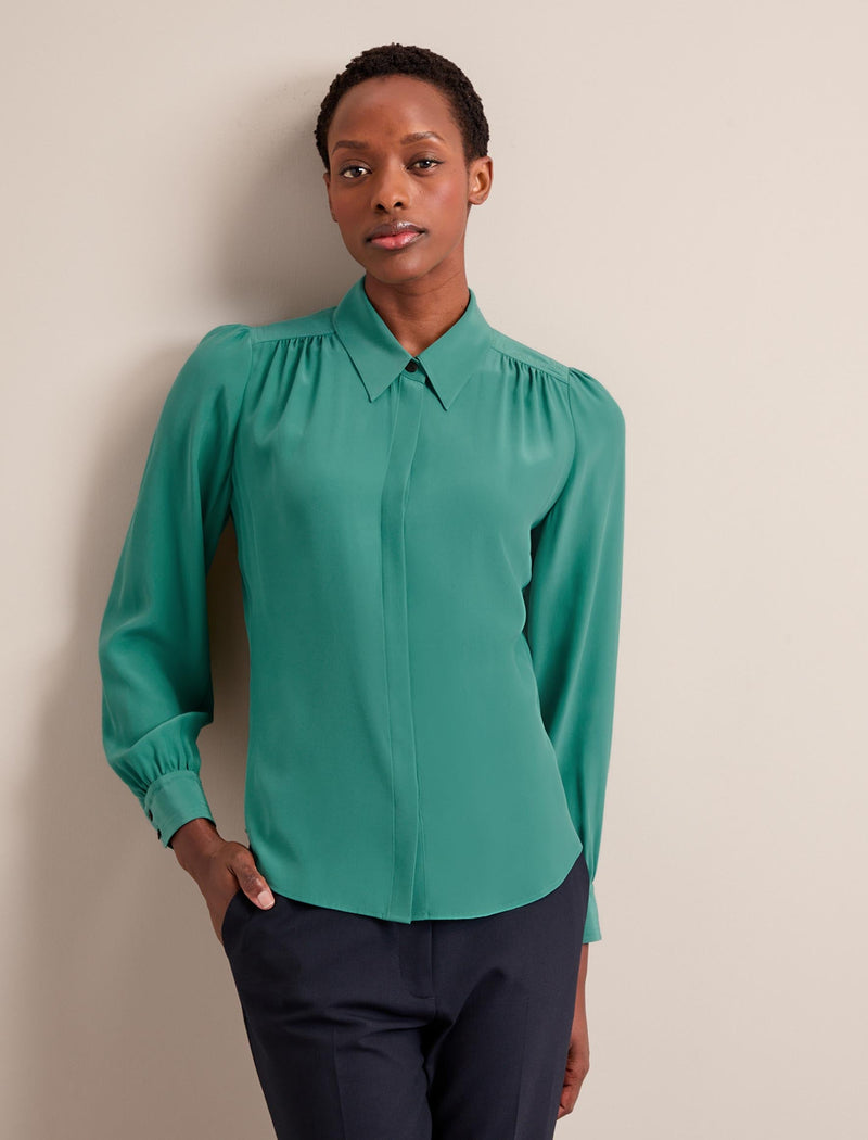 Bria Silk Shirt - Sea Green