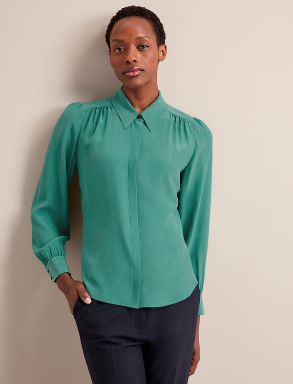 Bria Silk Shirt - Sea Green