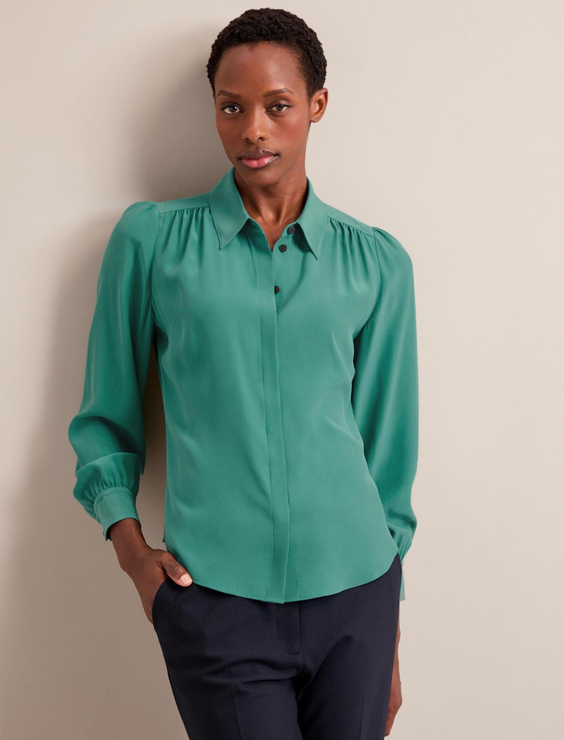 Bria Silk Shirt - Sea Green