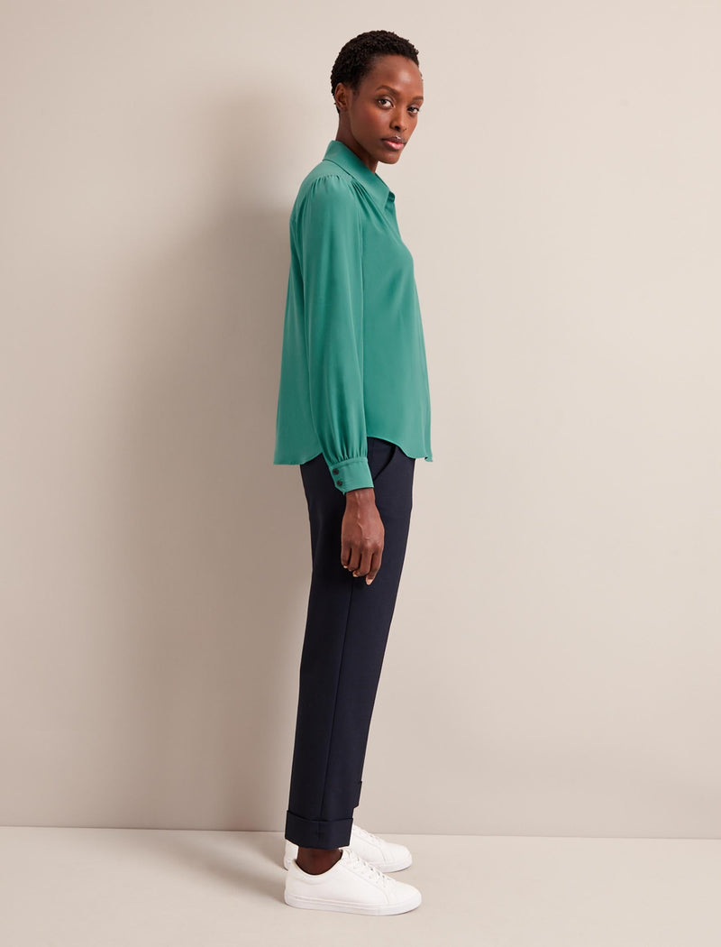 Bria Silk Shirt - Sea Green