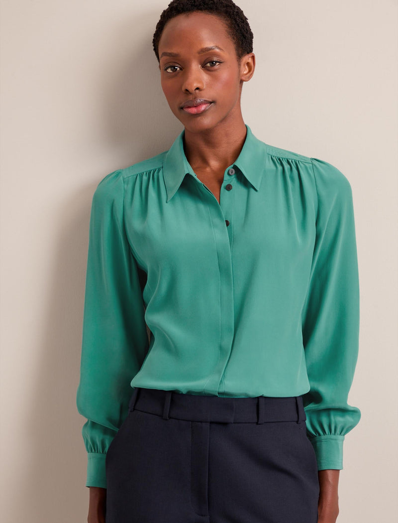 Bria Silk Shirt - Sea Green