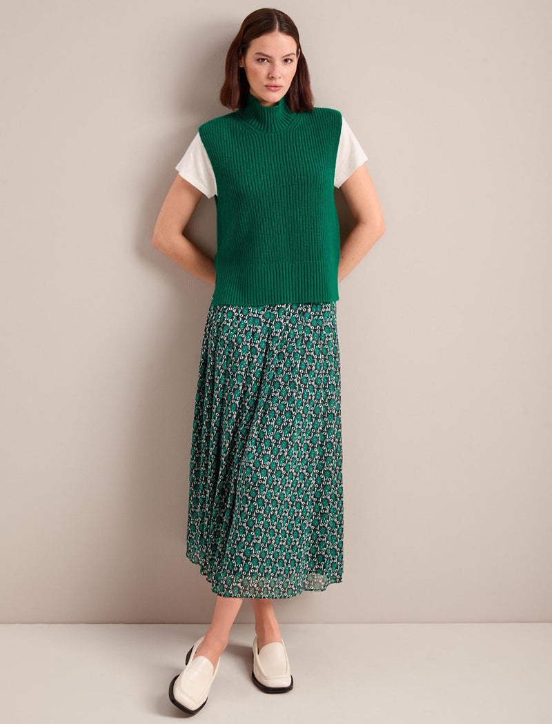 Zinnia Maxi Skirt - Green Shell Geo Print