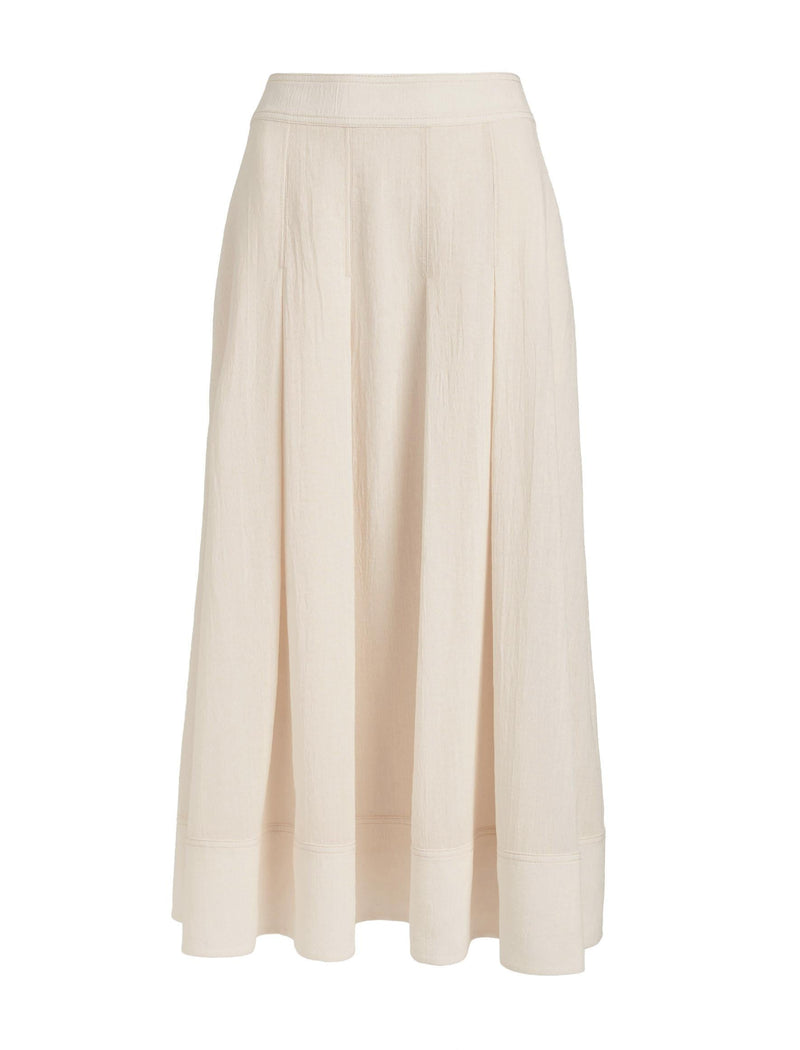 Sophia Techni Voile Pleated Maxi Skirt - Cream