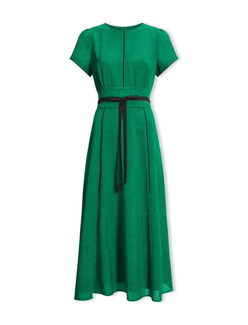 Rosie Techni Voile Maxi Dress - Emerald Green Black